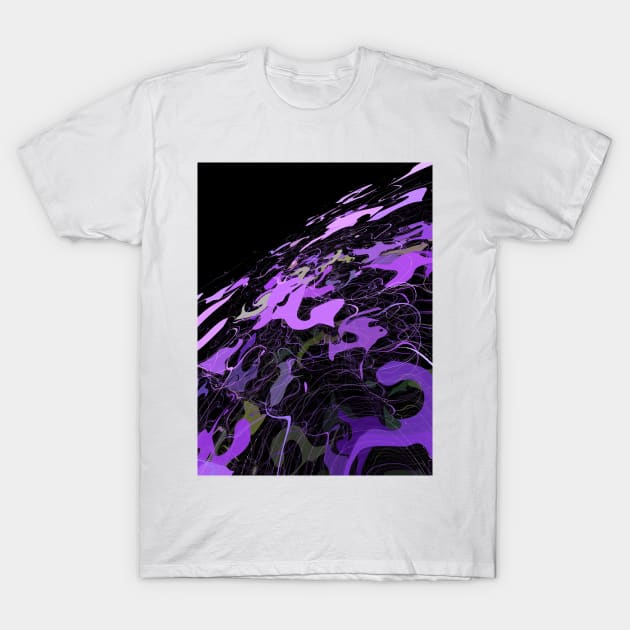 Purple and Black Abstract 3D Digital Graphic T-Shirt by OneLook